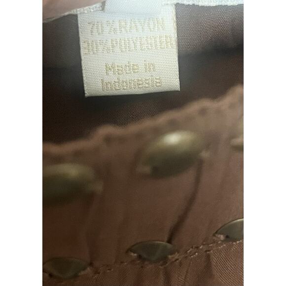 Tamara Catz Brown Studded Strap Dress Women’s Sz Medium Maui Designer - Picture 6 of 6